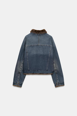 DENIM JACKET WITH FAUX FUR ZW COLLECTION