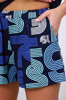 Костюм с шортами, принт, синий (922-1) - Плиона фото 13