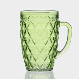 Кружка стеклянная, 400 мл, цвет и текстура МИКС