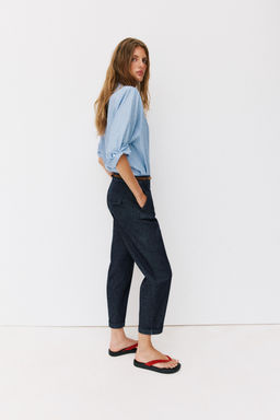 Брюки Zara PANTALON CHINO CINTURON TRENZADO индиго