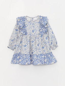 Bisiklet Yaka Uzun Kollu K?z Bebek Elbise