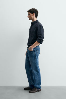 CAMISA REGULAR FIT ALGOD?N / Azul - Zara фото 4