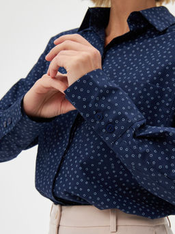 Блузка женская дл. рук. KATHARINA KROSS KK-B-007T-синий.принт  фото 4