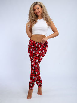 Брюки женские, модель 162, трикотаж (42 размер, Ёлочка, красный)