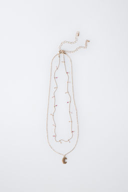 PACK OF TWO CROISSANT PENDANT NECKLACES - Zara фото 4