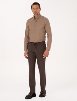 A__k Kahverengi Slim Fit Kuma_ Pantolon - Pierre cardin фото 3