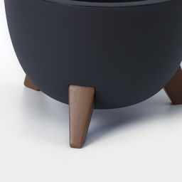 Кашпо для цветов на ножках «Флориан», 5.5 л (4.2 л), d=25 см, h=18.5 см, со вставкой, цвет графитовый