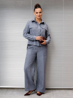 Костюм Galean Style 985 серо-голубой