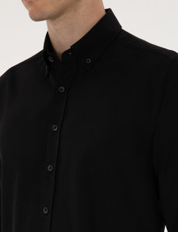 Siyah Regular Fit Uzun Kollu G_mlek