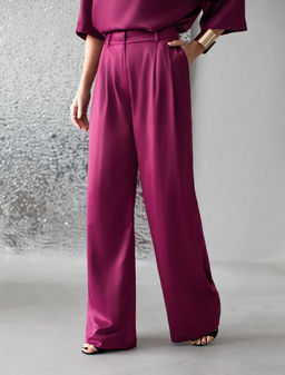 Брюки палаццо широкие из струящегося сатина