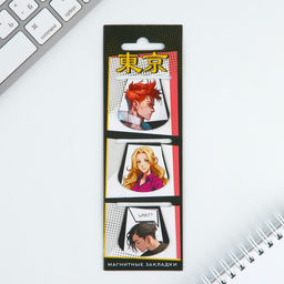 Магнитные закладки 3 шт на подложке Комикс