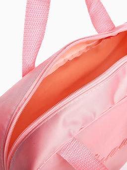 Косметичка - сумочка на молнии с сеткой, с ручками, с вышивкой, розовая - Simaland фото 3