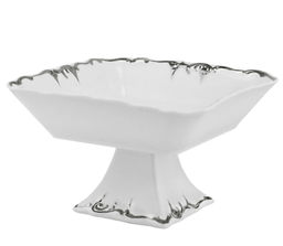 666-396 Квадратная фруктовница 21см на ножке ARGENTO в под.уп.(х4)Фарфор - Lenardi фото 2