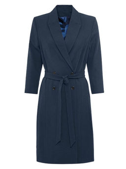 Двубортное платье с поясом, синее - Heine фото 7