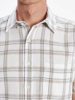 Regular Fit Y?n Kar???ml? Erkek G?mlek