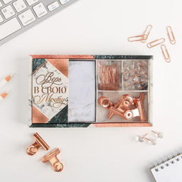 Набор «Верь в мечту», блок бумаг 150 л, скрепки, кнопки, зажимы