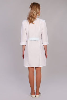 Халат женский 129 TC. Цвет: белый и светло-бирюзовый - Стильб фото 2