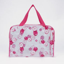 Цена за 2 шт. Косметичка-сумка на молнии для бассейна, большая, с ручками, с принтом Ранетки, розовая - Simaland фото 2