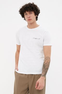 TRENDYOL MAN Siyah Slim/Dar Kesim Kucuk Yaz? Bask?l? %100 Pamuklu K?sa Kol T-Shirt TMNSS20TS0083 - Trendyolmilla фото 3