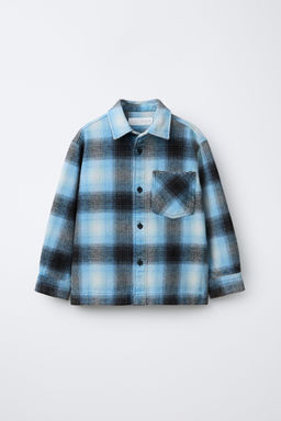 WASHED-EFFECT CHECK OVERSHIRT