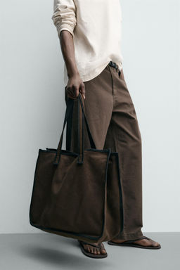 BOLSO SHOPPER TEJIDO / Marr?n