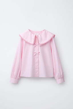 WAVY TRIM PETER PAN COLLAR SHIRT