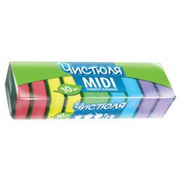 ЧИСТЮЛЯ губки д/мытья посуды 10 MIDI с абразивом (10шт)