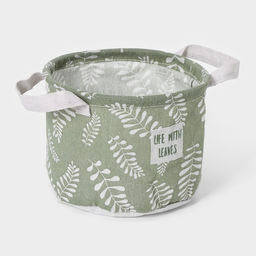 Корзинка для мелочей с ручками Доляна Leaves, 202015 см, круглая, зелёная  фото 4