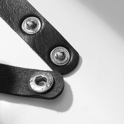 Браслет кожа Пластина, цвет серебряно-чёрный, 23 см - Queen fair фото 2