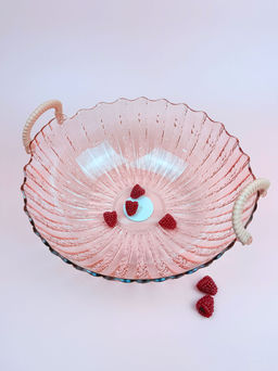 Ваза для фруктов с ручками 27см (пластик) цвет микс OLS-033А-49