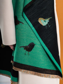 В составе шерсть! Большой, теплый двусторонний палантин - Tantino фото 5