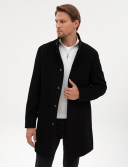 Siyah Slim Fit Palto