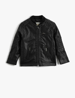 Куртка для мальчика с имитацией искусственной кожи