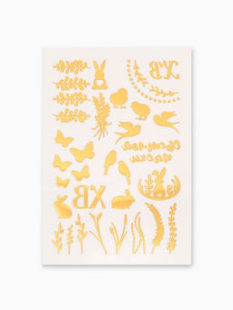 Цена за 2 шт. Пасхальный декор для кулича и яиц Зайчики, краска, тату, ободок, топперы, перчатки