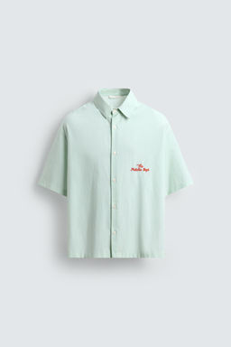 STRIPED SHIRT WITH CONTRAST SLOGAN - Zara фото 9