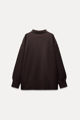 PLAIN KNIT POLO SWEATER - Zara фото 7