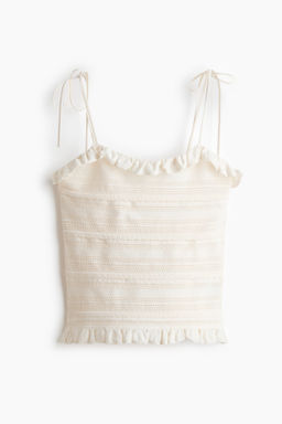 Top en punto pointelle con tirantes de lazo - H&m фото 2