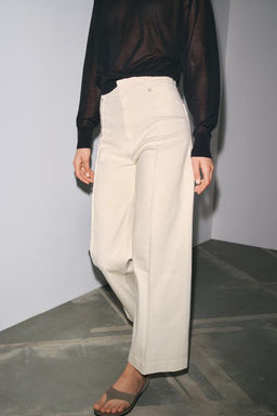 ZW COLLECTION WIDE-LEG HIGH-WAIST JEANS - Zara фото 3