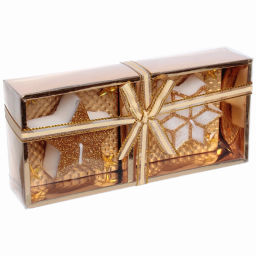 Цена за 2шт. Свечи новогодние "Искры" 18.5x8.5x4 см, золото