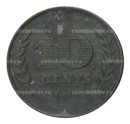 Монета 10 центов 1942 года Нидерланды