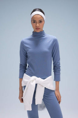 DeFactoFit Футболка узкого кроя с высоким воротником и длинными рукавами  фото 3