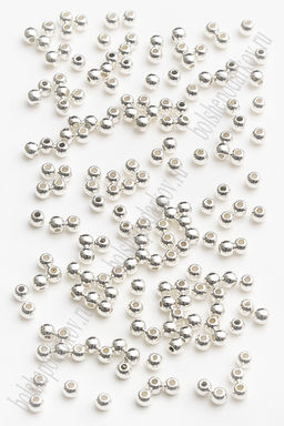 Бусины 4 мм "Шарик" (400 шт) SF-7292, серебро