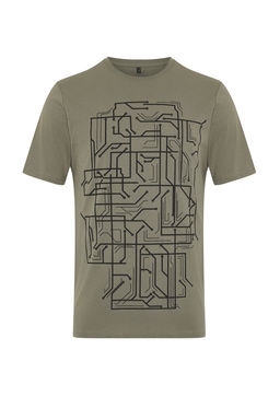 Trendyolmilla Man Haki Slim/Dar Kesim Bask?l? %100 Pamuklu Bask?l? T-Shirt TMNSS20TS0088  фото 6
