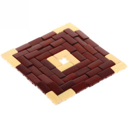 Цена за 5 шт. Подставка под горячее бамбуковая "Цветной лабиринт" 15,5*15,5см