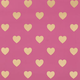 Цена за 20 шт. Пленка матовая для цветов «Золотые сердца», розовый, 57×57 см ±5% см