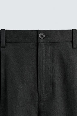 BERMUDA RELAXED FIT LINO - VISCOSA / Negro