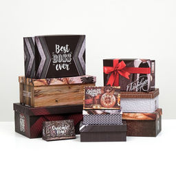 Набор коробок 10 в 1 Брутальность ,32,5 х 20 х 12,5 12 х 7 х 4 см