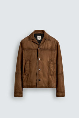 RELAXED FIT LEATHER SUEDE JACKET LIMITED EDITION - Zara фото 8