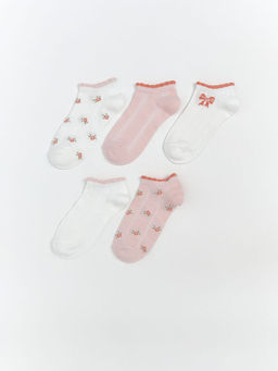 Desenli K?z ?ocuk Patik ?orap 5li