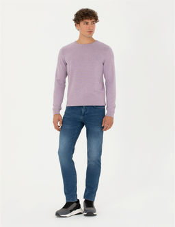 Lila Melanj Slim Fit Bisiklet Yaka Basic Triko Kazak - Pierre cardin фото 4